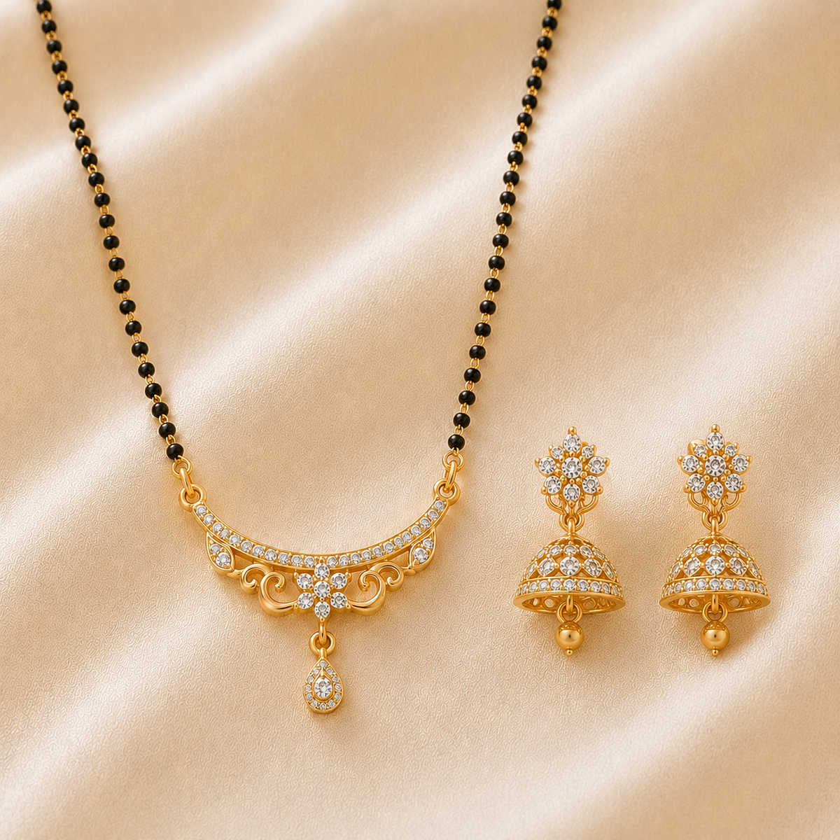 Traditional Jhumka Gold Earrings