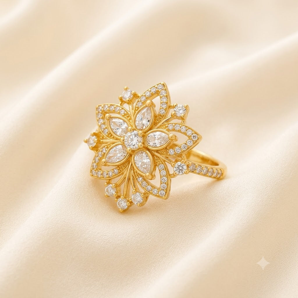 Celestial Bloom Gold Ring