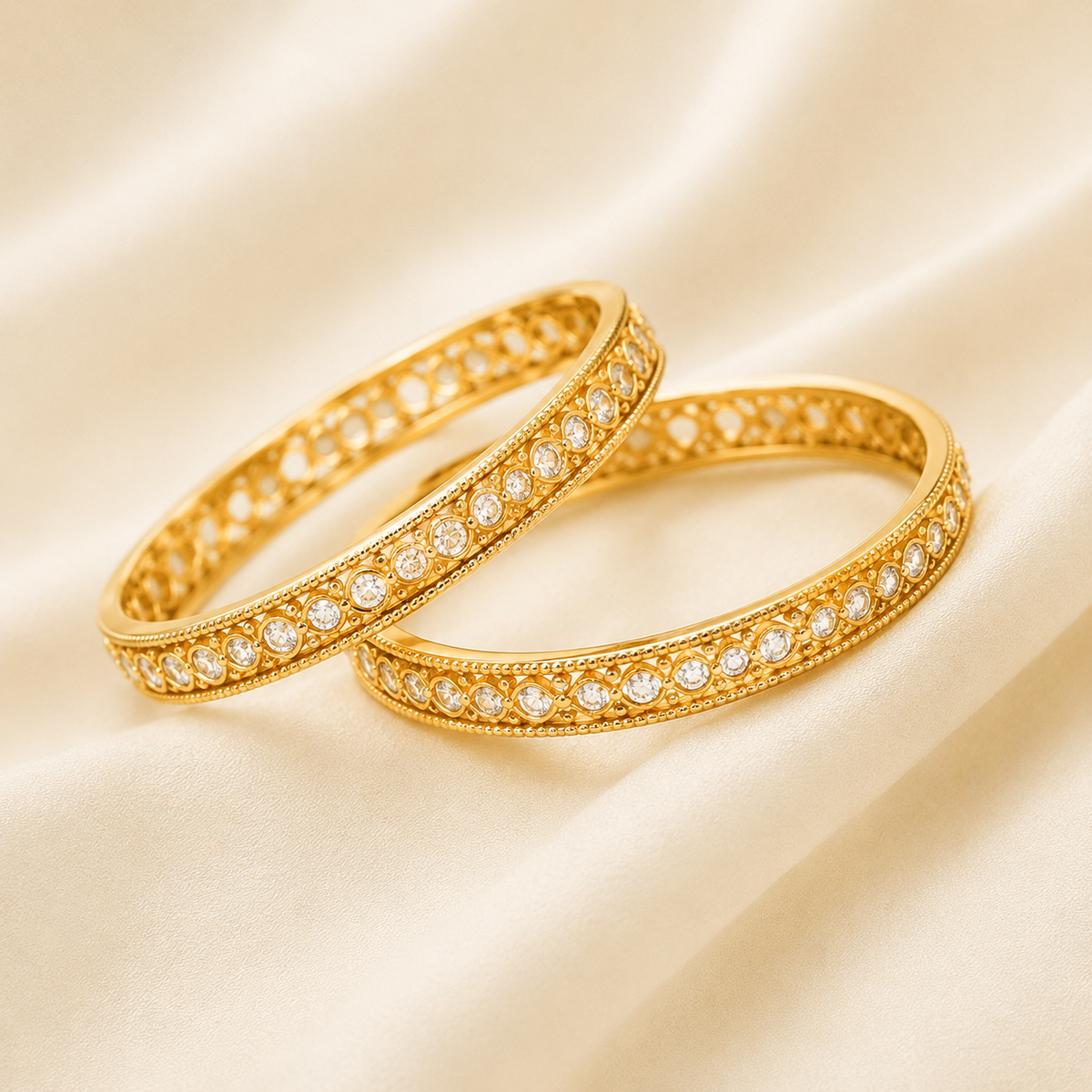 Kundan Embellished Gold Bangles