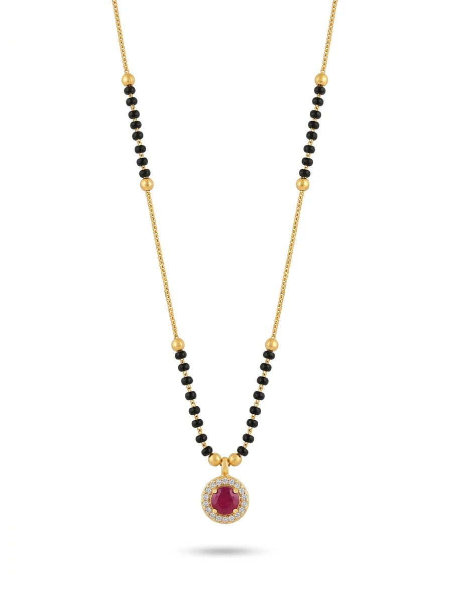 Ruby Pendant Mangalsutra