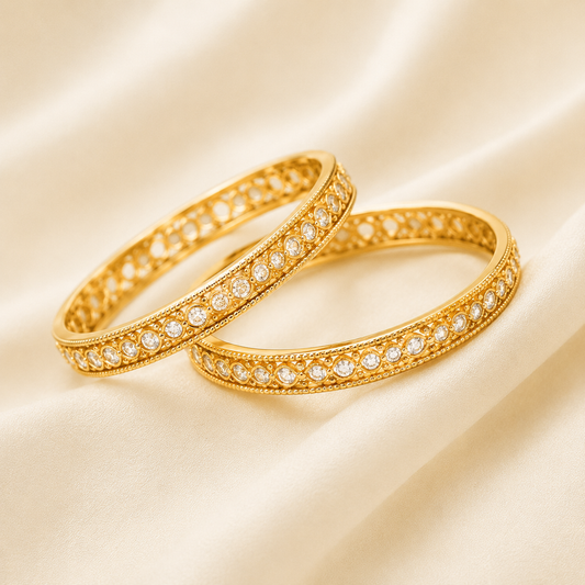 Kundan Embellished Gold Bangles